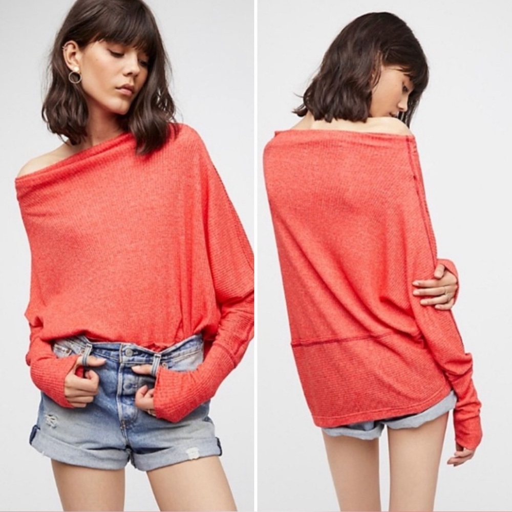 M139 // Free People // We The Free // LONDONTOWN Thermal Top in Coral // Large